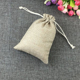 20pcs Natural Jute Bag Cotton Drawstring Bags Wedding/Party Pouch