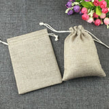 20pcs Natural Jute Bag Cotton Drawstring Bags Wedding/Party Pouch