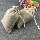 20pcs Natural Jute Bag Cotton Drawstring Bags Wedding/Party Pouch