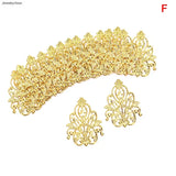 20pcs Filigree Crafts Hollow Embellishments Bronze Tone Ornaments