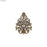 20pcs Filigree Crafts Hollow Embellishments Bronze Tone Ornaments