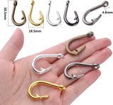 20pcs Fish Hook Charm Pendants for DIY Jewelry Making, 5 Colors