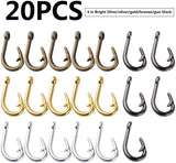 20pcs Fish Hook Charm Pendants for DIY Jewelry Making, 5 Colors