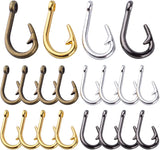 20pcs Fish Hook Charm Pendants for DIY Jewelry Making, 5 Colors