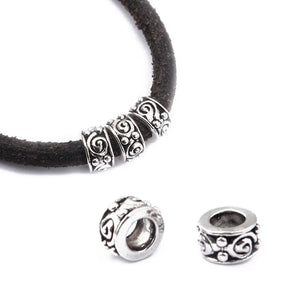 20pcs Flat Cylindrical Spacer Round Beads for Charm Bracelet DIY Craft