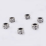 20pcs Flat Cylindrical Spacer Round Beads for Charm Bracelet DIY Craft