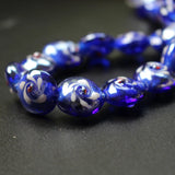 20pcs Flat Lampwork Glass beads Multi-color With Outer Flower beads Charms