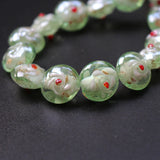 20pcs Flat Lampwork Glass beads Multi-color With Outer Flower beads Charms