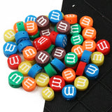 20pcs Flat Round M Beans Polymer Clay Beads For Jewelry Making