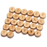 20pcs Beech Letter Beads Wooden DIY Jewelry Making Baby Teething Necklace 15mm
