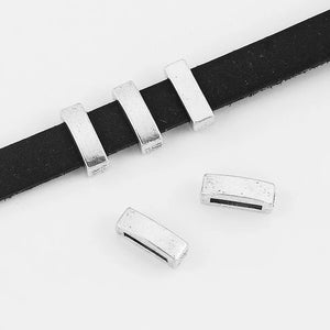 20pcs Flat Slider Beads for 10*2mm Flat Leather Cord Bracelets