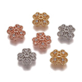 20pcs Flower Brass Bead Caps with Zirconia End Caps for DIY Jewelry Making