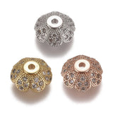 20pcs Flower Brass Bead Caps with Zirconia End Caps for DIY Jewelry Making