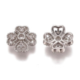 20pcs Flower Brass Bead Caps with Zirconia End Caps for DIY Jewelry Making