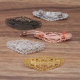 20pcs French Barrette Spring Hair Clips Gold Hairpin Base Setting