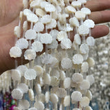 20pcs Mother Pearl Shell Fan Flower Coral Beads 12*11mm