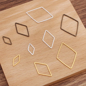 20pcs Diamond Charm Pendants for Resin Frame Mold DIY Jewelry Making