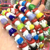 20pcs Multicolor Snowman Bead Porcelain Lampwork Loose Beads DIY Jewelry Making