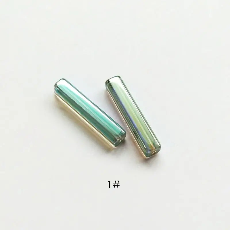 20pcs Glass Square Tube Beads for DIY Jewelry Earrings Bracelet Necklace Pendant