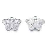20pcs 304 Stainless Steel Butterfly Pendant Settings for Necklace DIY Jewelry