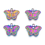 20pcs 304 Stainless Steel Butterfly Pendant Settings for Necklace DIY Jewelry