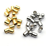 20pcs Stainless Steel Fastener Crimp Clasps Cord End Caps for Jewelry Making DIY