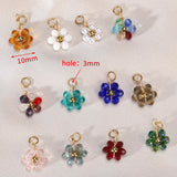 20pcs Stainless Steel Flower Crystal Beads Charms Pendants DIY Jewelry Making