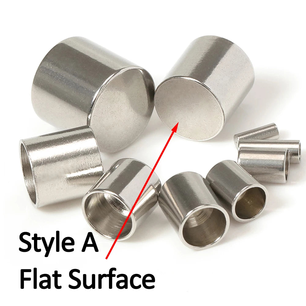 20pcs Stainless Steel Leather Cord End Caps for Jewelry Making DIY