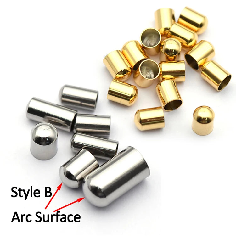 20pcs Stainless Steel Leather Cord End Caps for Jewelry Making DIY