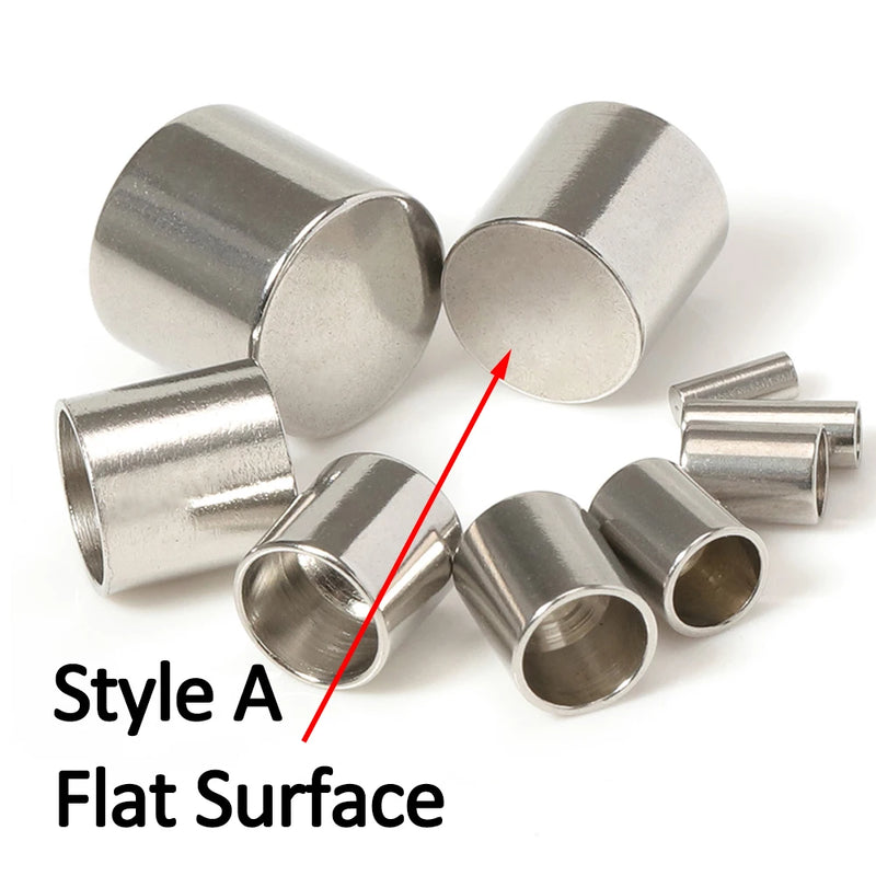 20pcs Stainless Steel Leather Cord End Caps for Jewelry Making DIY