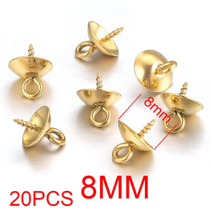 20pcs Stainless Steel Eye Pins for DIY Jewelry Making