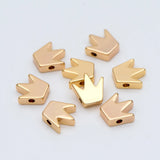20pcs 8mm Crown Beads, 18K Brass Charms, DIY Jewelry Findings (GB-236-1)