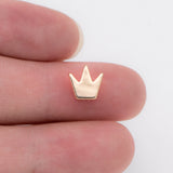 20pcs 8mm Crown Beads, 18K Brass Charms, DIY Jewelry Findings (GB-236-1)