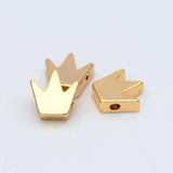 20pcs 8mm Crown Beads, 18K Brass Charms, DIY Jewelry Findings (GB-236-1)