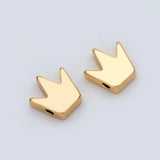 20pcs 8mm Crown Beads, 18K Brass Charms, DIY Jewelry Findings (GB-236-1)