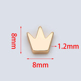 20pcs 8mm Crown Beads, 18K Brass Charms, DIY Jewelry Findings (GB-236-1)