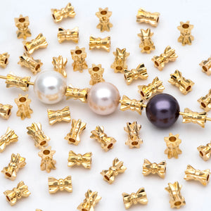 20pcs Gear Spacer Beads 5x4mm 18K Plated Brass Tube Spacer Beads