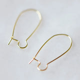 20pcs Kidney Ear Wires, Brass Hoop Earrings, 25/ 30/ 45mm Sizes