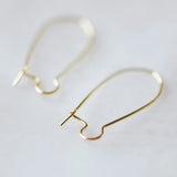 20pcs Kidney Ear Wires, Brass Hoop Earrings, 25/ 30/ 45mm Sizes
