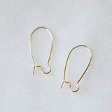 20pcs Kidney Ear Wires, Brass Hoop Earrings, 25/ 30/ 45mm Sizes