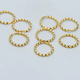 20pcs Plated Brass Jump Rings 11mm Twisted Split Jumpring Loop Hoop Earrings