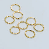 20pcs Plated Brass Jump Rings 11mm Twisted Split Jumpring Loop Hoop Earrings