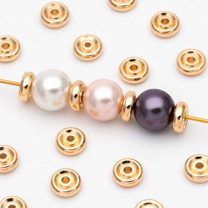 20pcs Plated Brass Round Spacer Beads Jewelry Making Supplies