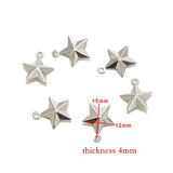 20pcs Stainless Steel Star Charm Pendants for DIY Jewelry Making