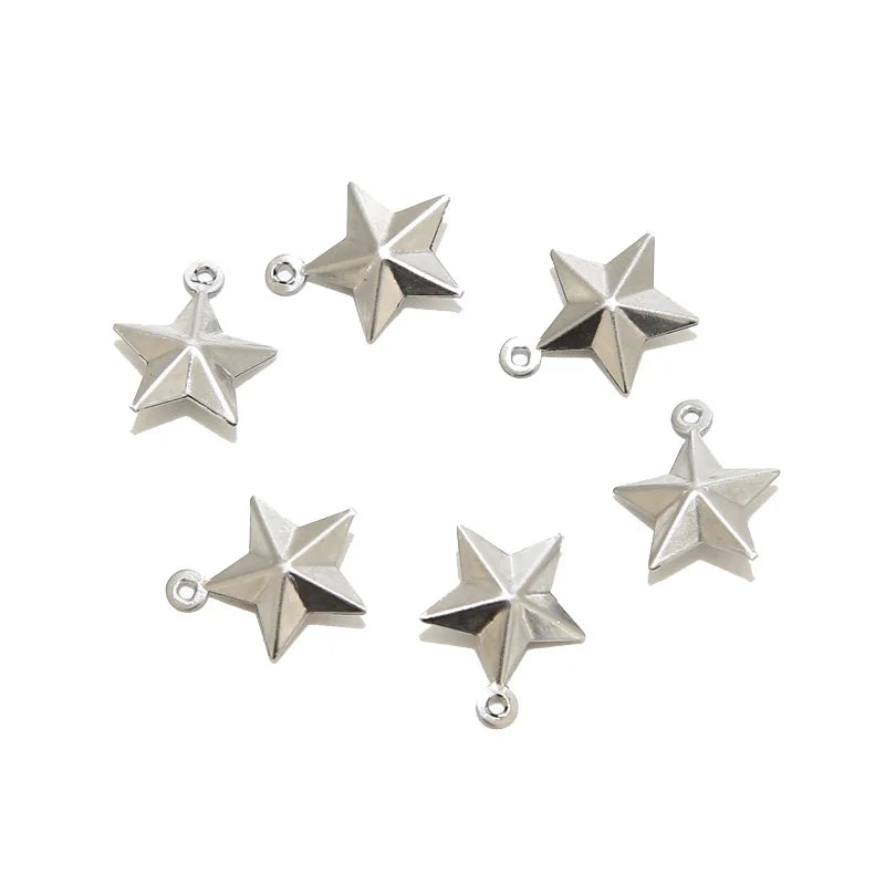 20pcs Stainless Steel Star Charm Pendants for DIY Jewelry Making