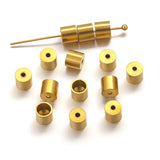 20pcs Stainless Steel Crimp End Caps Tassel Beads Round Leather Bracelet