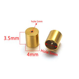 20pcs Stainless Steel Crimp End Caps Tassel Beads Round Leather Bracelet