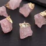 20pcs Rose Quartz Crystal Pendant for Women Jewelry