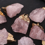 20pcs Rose Quartz Crystal Pendant for Women Jewelry