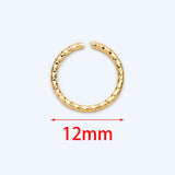 20pcs 12mm Round Open Ring, Real Plated Brass, Geometric Hoop Circle